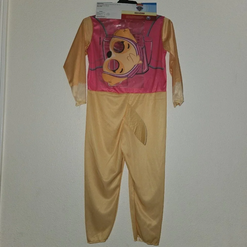 NWT Paw Patrol Skye Halloween Costume Girls XS 3-4 Jumpsuit Mask Rubie's Pink - Picture 5 of 6